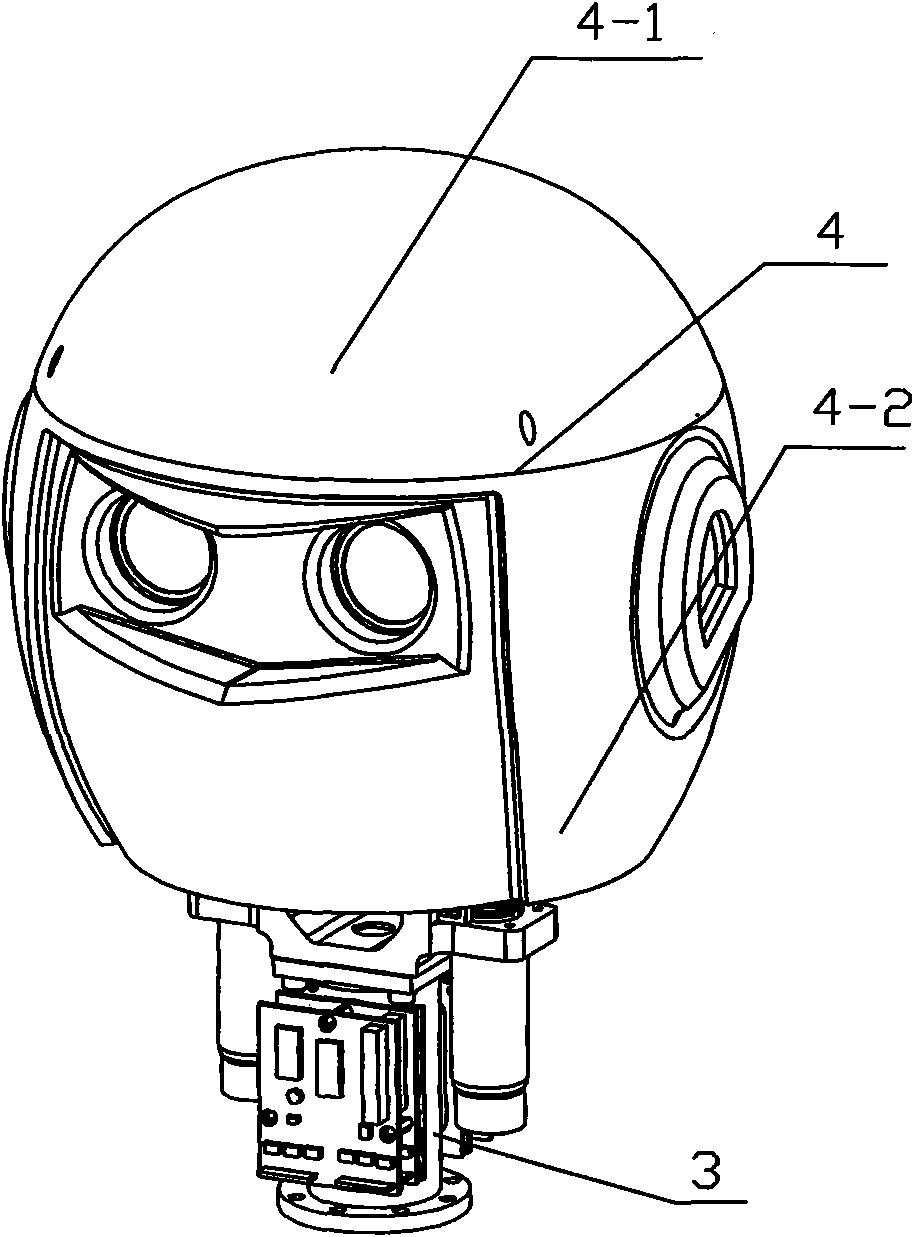 Humanoid robot head based on bevel gear differential coupling mechanism