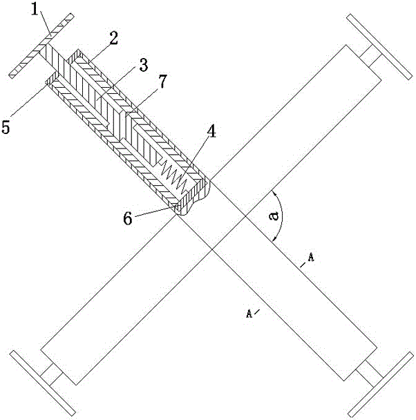 Energy-dissipation and shock-absorption tie beam for double-limb pier