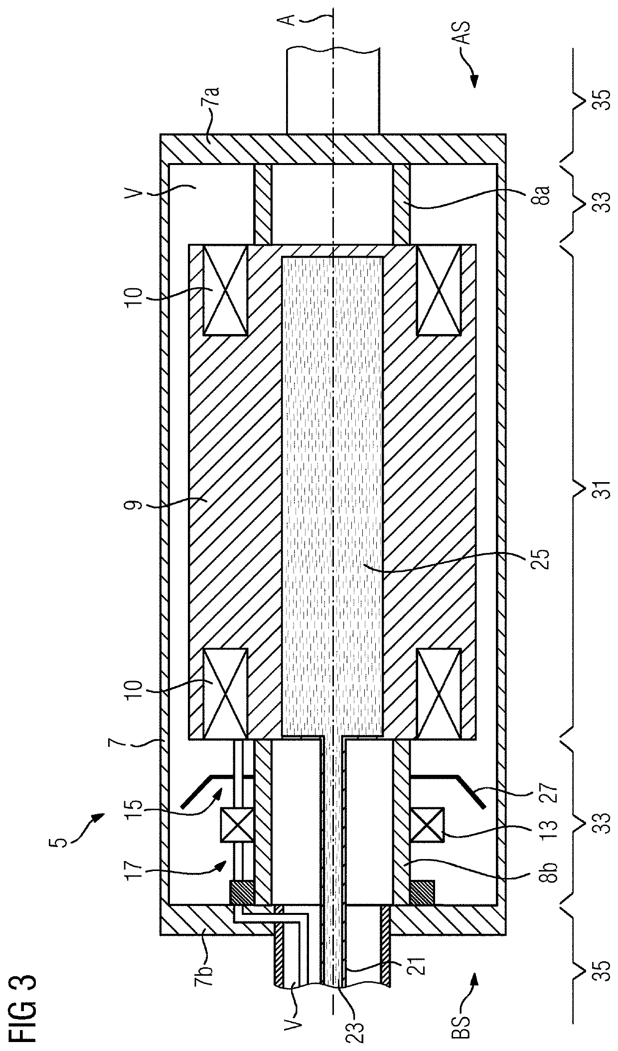 Rotor with superconducting winding for continuous current mode operation