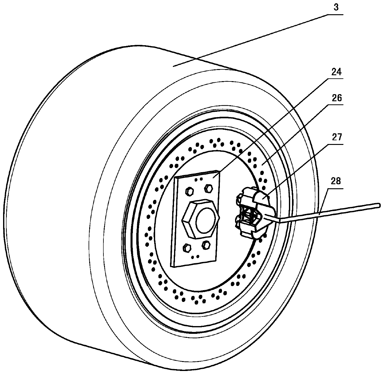 A hub motor drive wheel with braking device