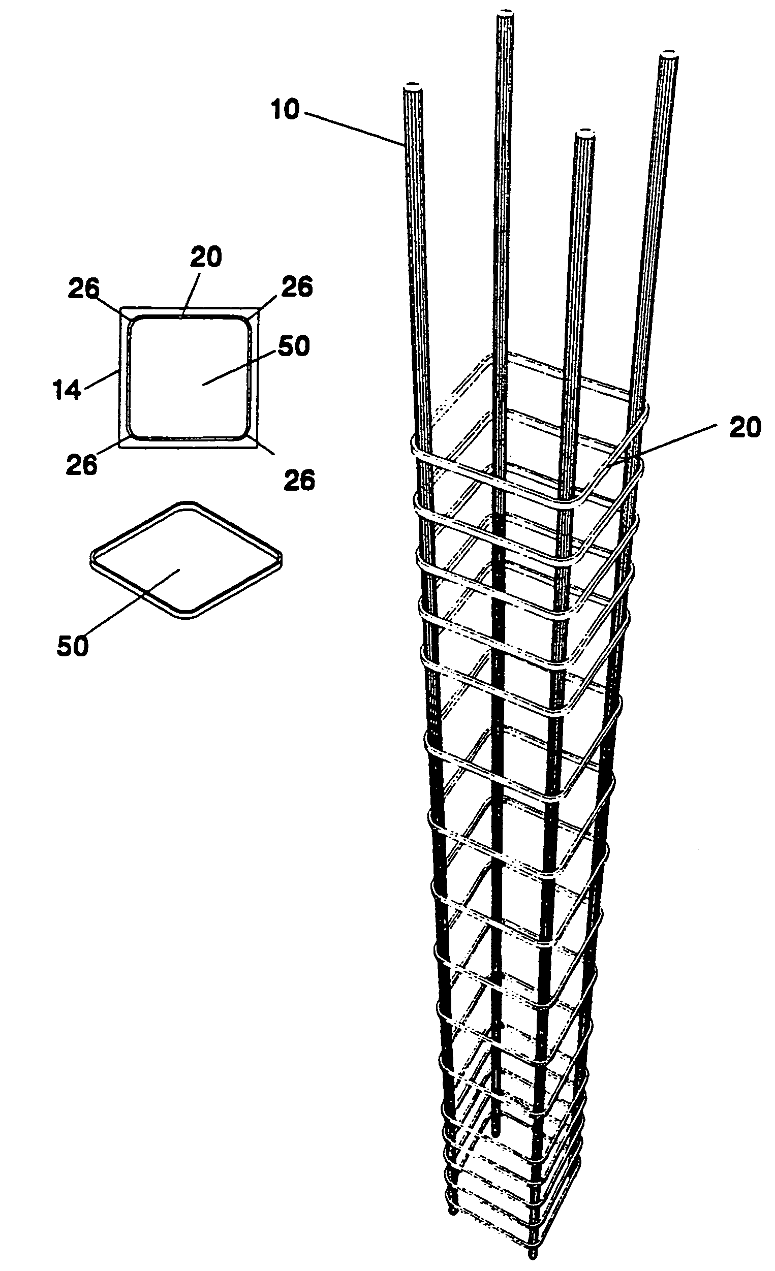 Cellular stirrups and ties for structural members