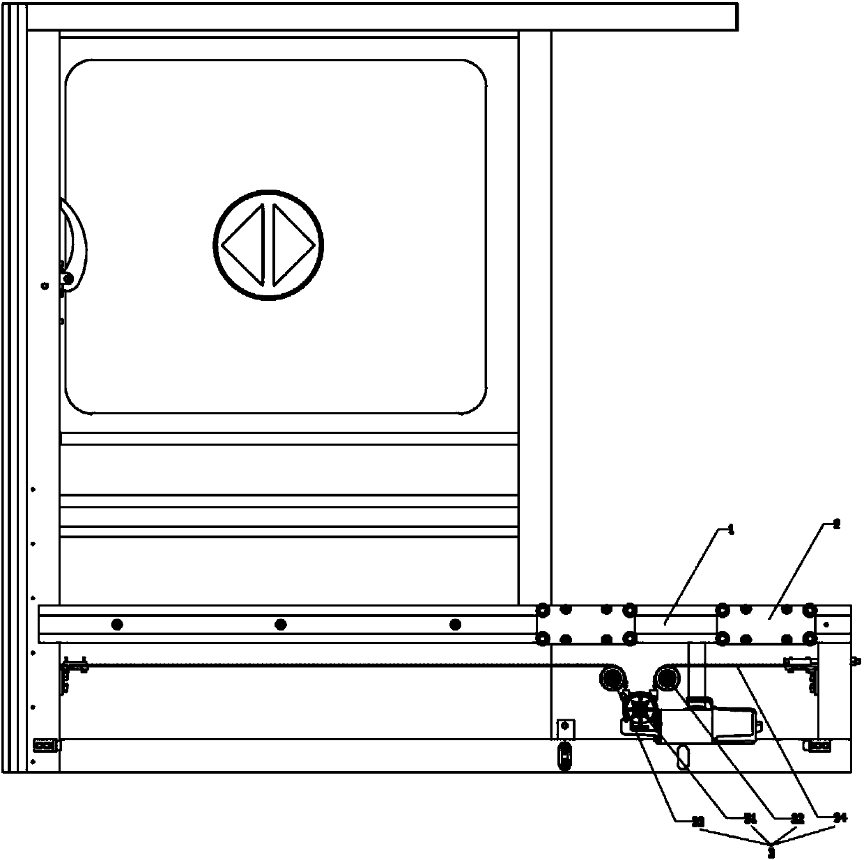 Semi-high door provided with idler wheel guide rail device