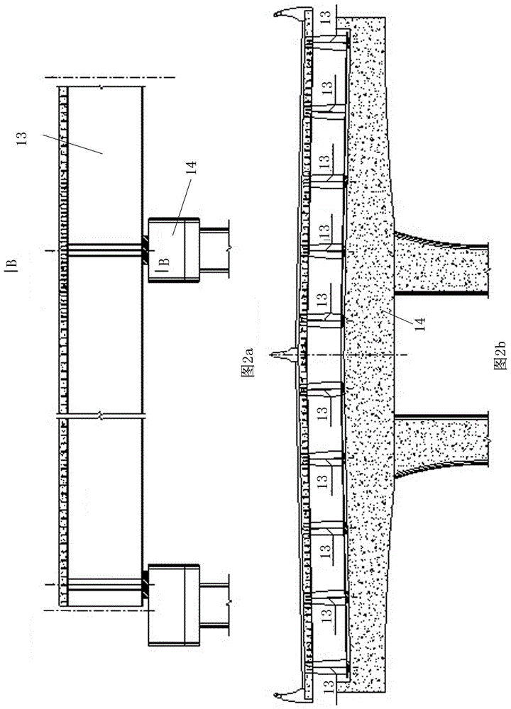A multi-piece composite girder bridge upper and lower integral structure and its construction method