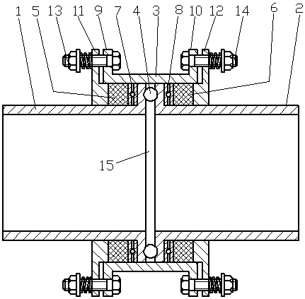 Double inner cylinder self-sealing rotating compensator