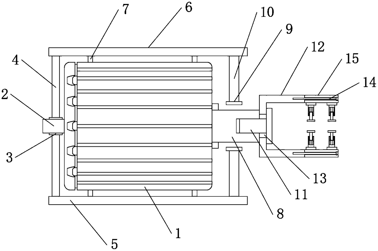 Rotating device used for machining of tubular materials and facilitating fixing