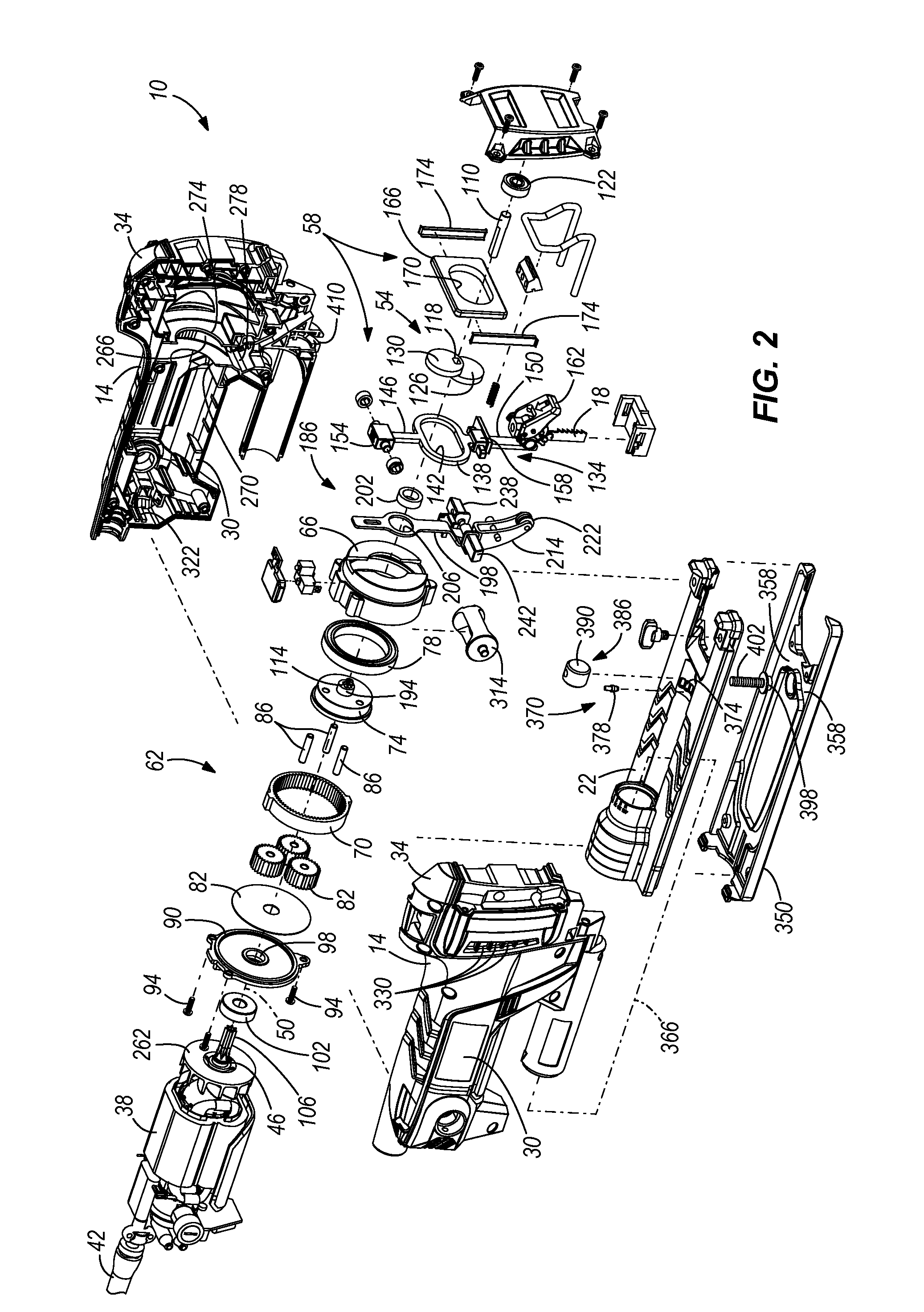 Power tool with reciprocating blade