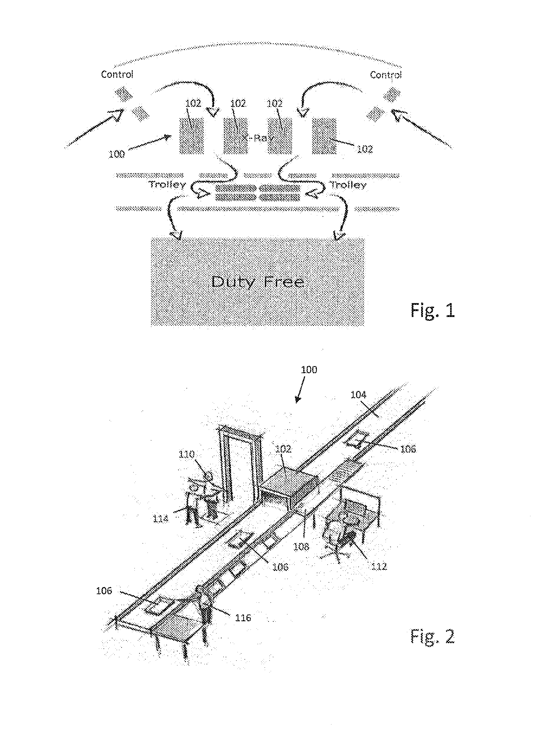 Method and hand luggage trolley for facilitating a flow of passengers in an airport terminal