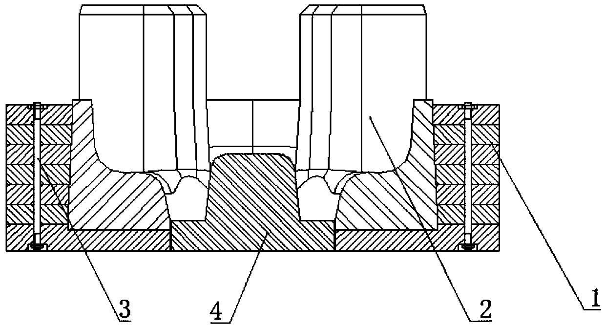 Hinge beam integral die-forging and forming combined die and hinge beam machining method thereof
