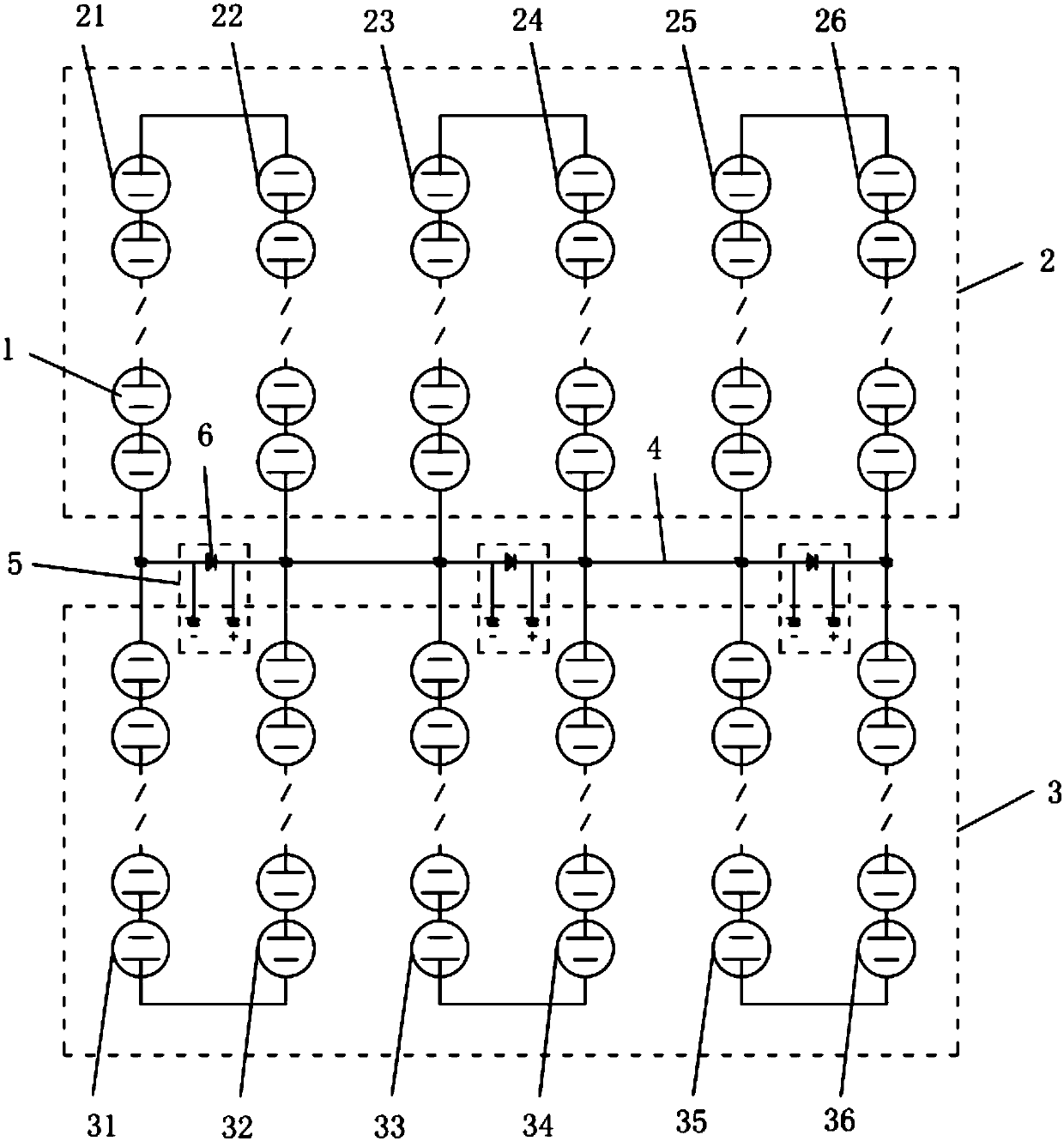 PV module internal protection circuit structure with single power generation unit