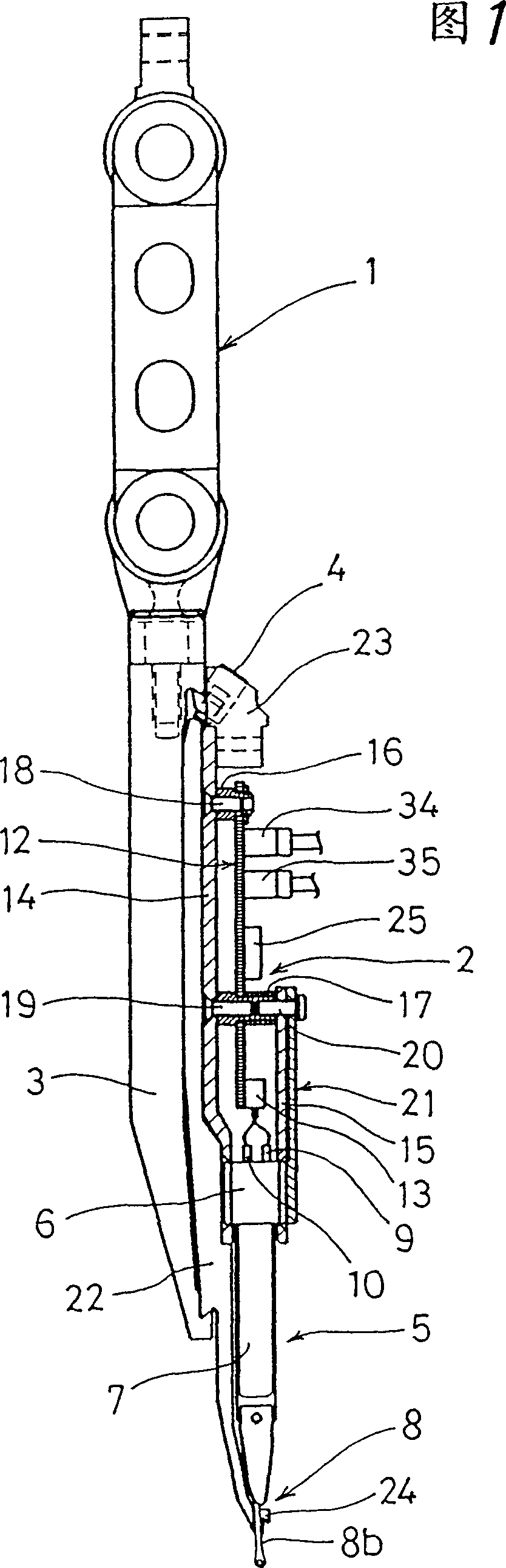 Jacquard device of warp knitting machine