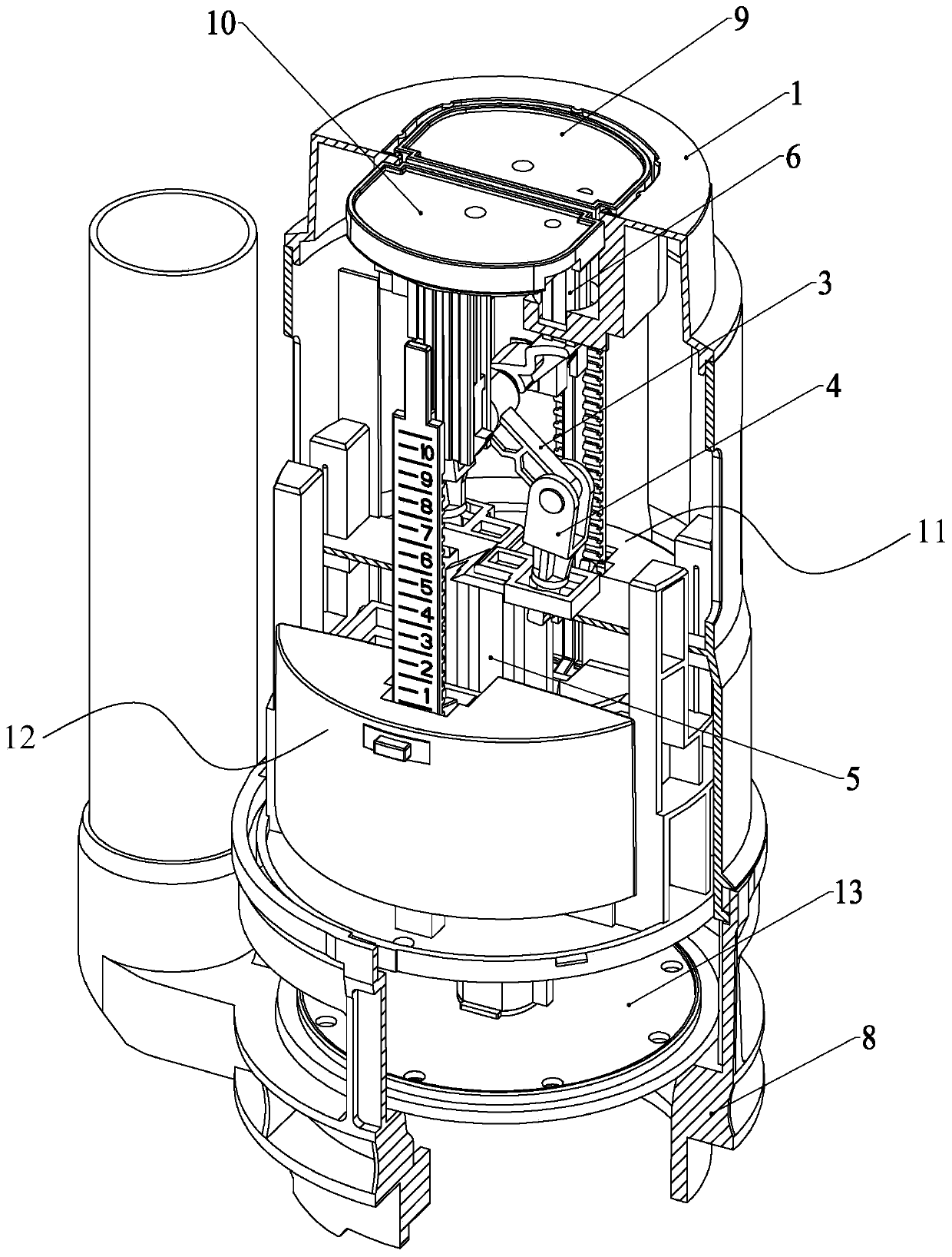 Low-friction labor-saving drain valve lifting mechanism and drain valve thereof