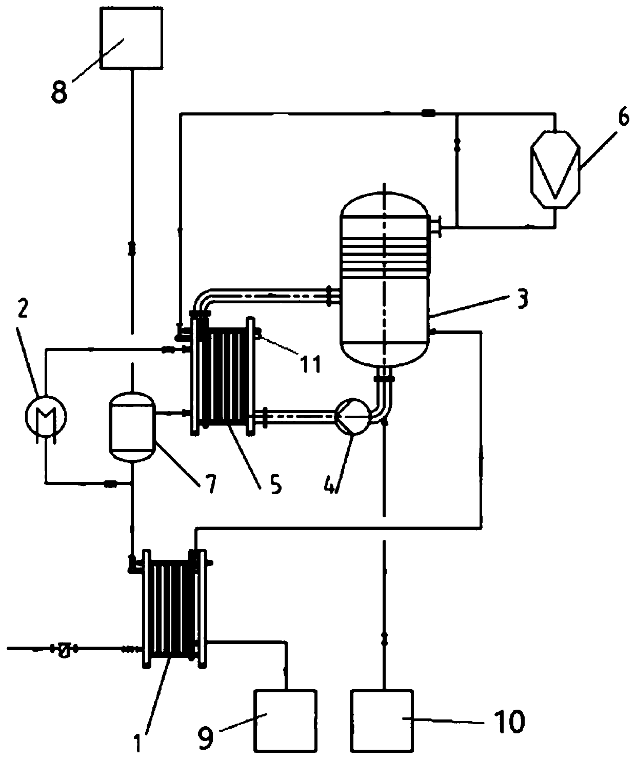 MVR evaporation system for radioactive waste liquid in nuclear power station and operation method thereof