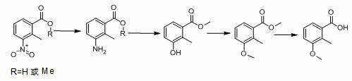 Synthesis process of 2-methyl-3-methoxybenzoic acid