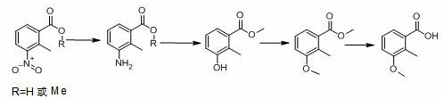 Synthesis process of 2-methyl-3-methoxybenzoic acid