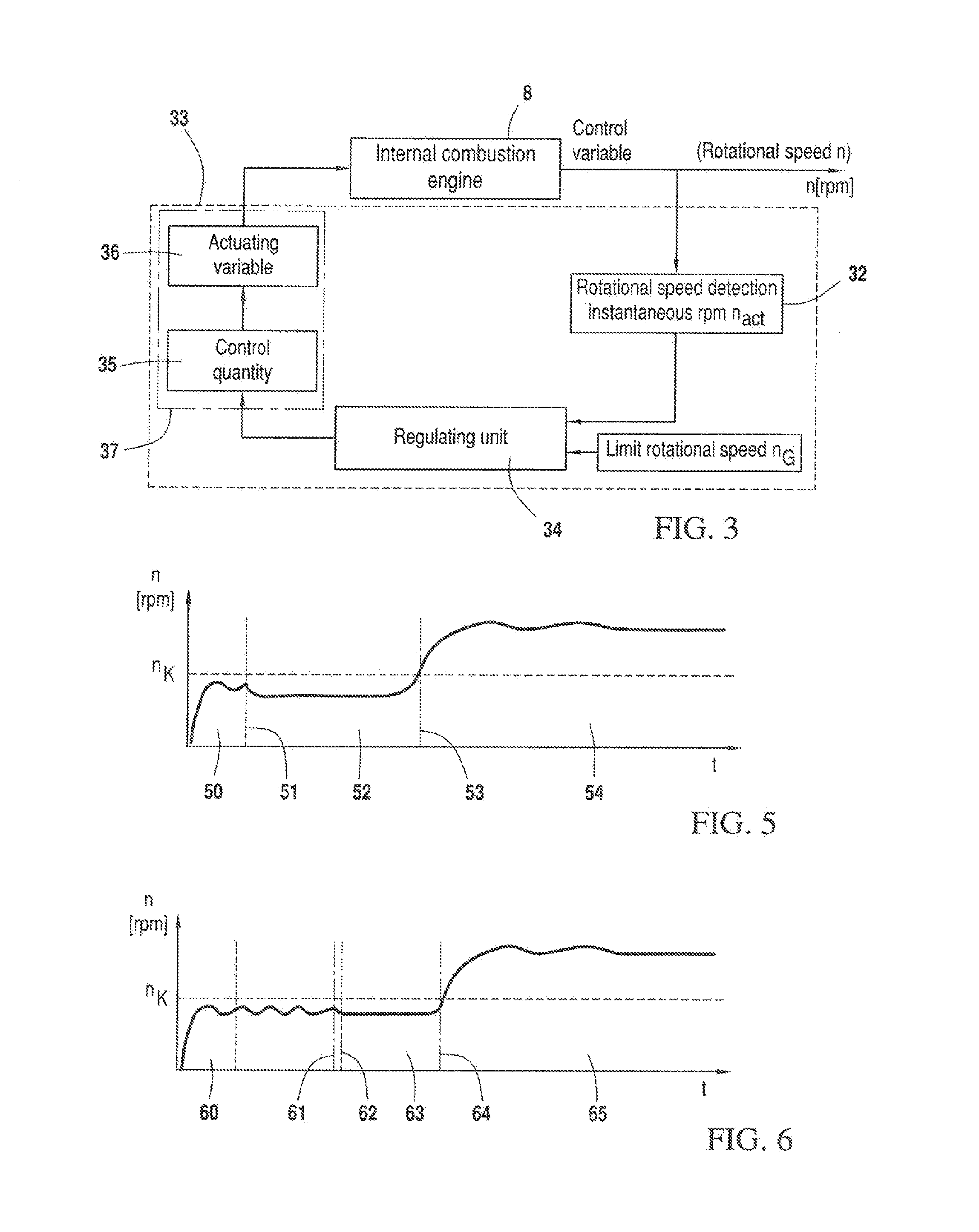 Method for switching off a rotational speed limit in an internal combustion engine