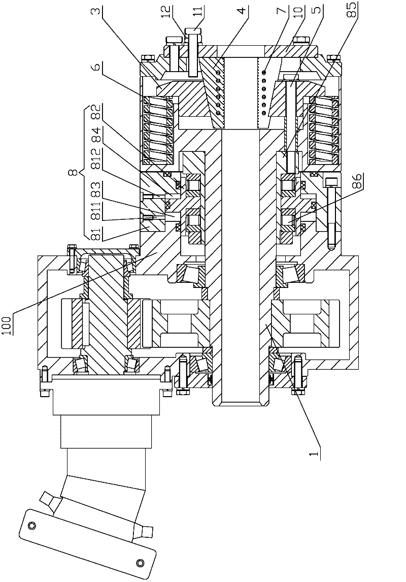 Tunnel drilling machine and hydraulic power head device thereof