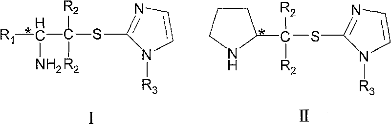 Chiral amine protonic acid salt containing imidazole sulfur ether structure and preparation method and usage thereof