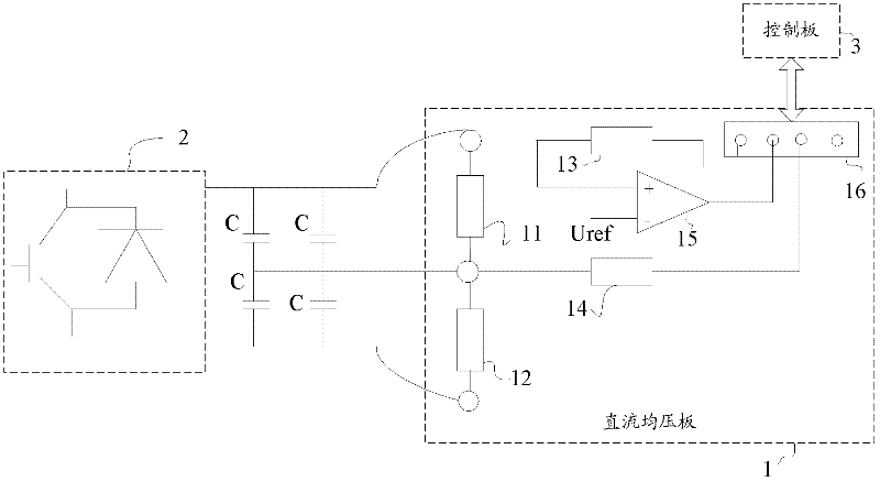 Direct-current voltage balancing plate for modular active filter