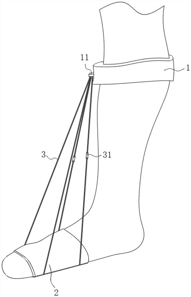 An open-toed adjustable anti-foot drop socks