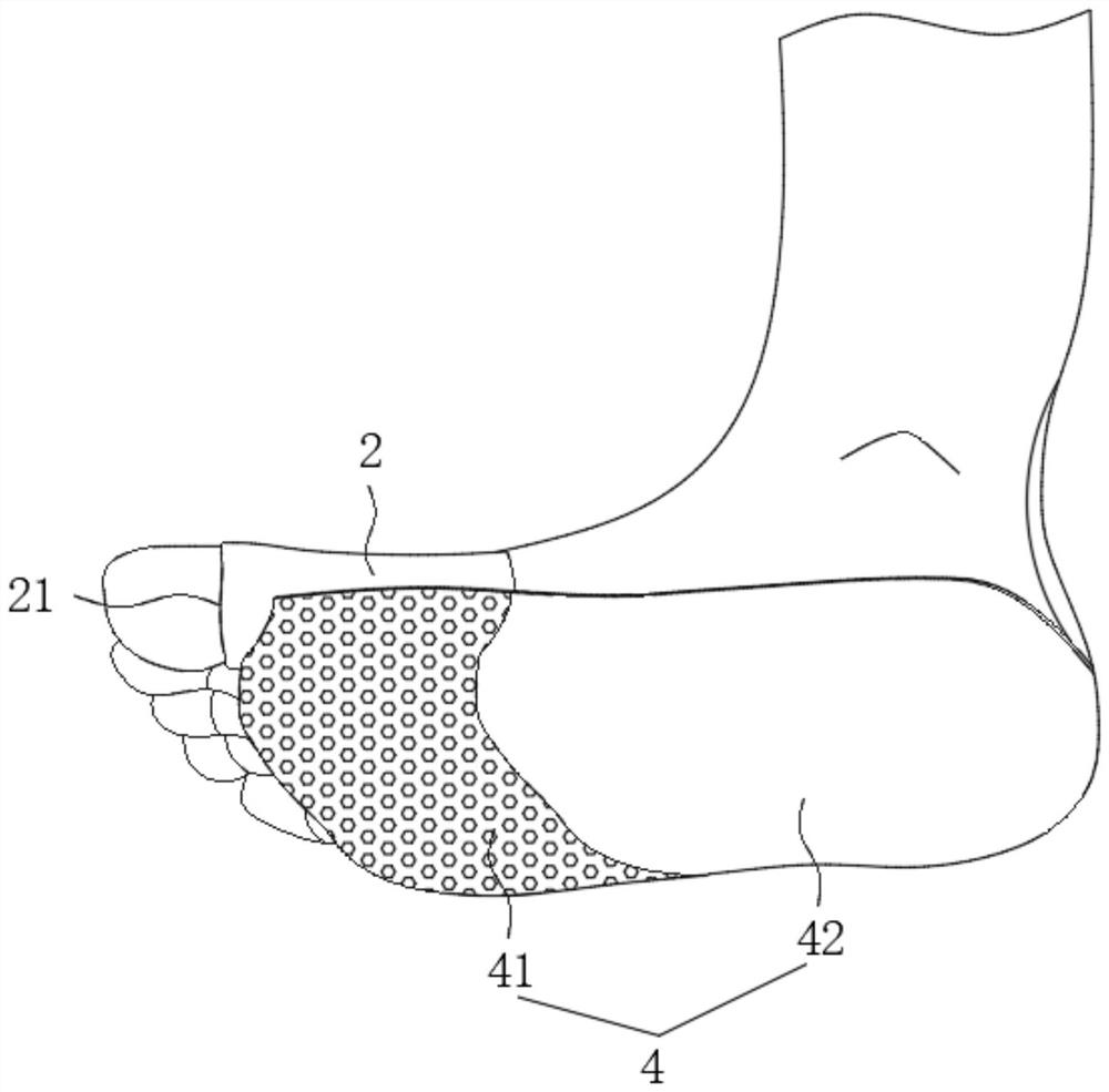 An open-toed adjustable anti-foot drop socks