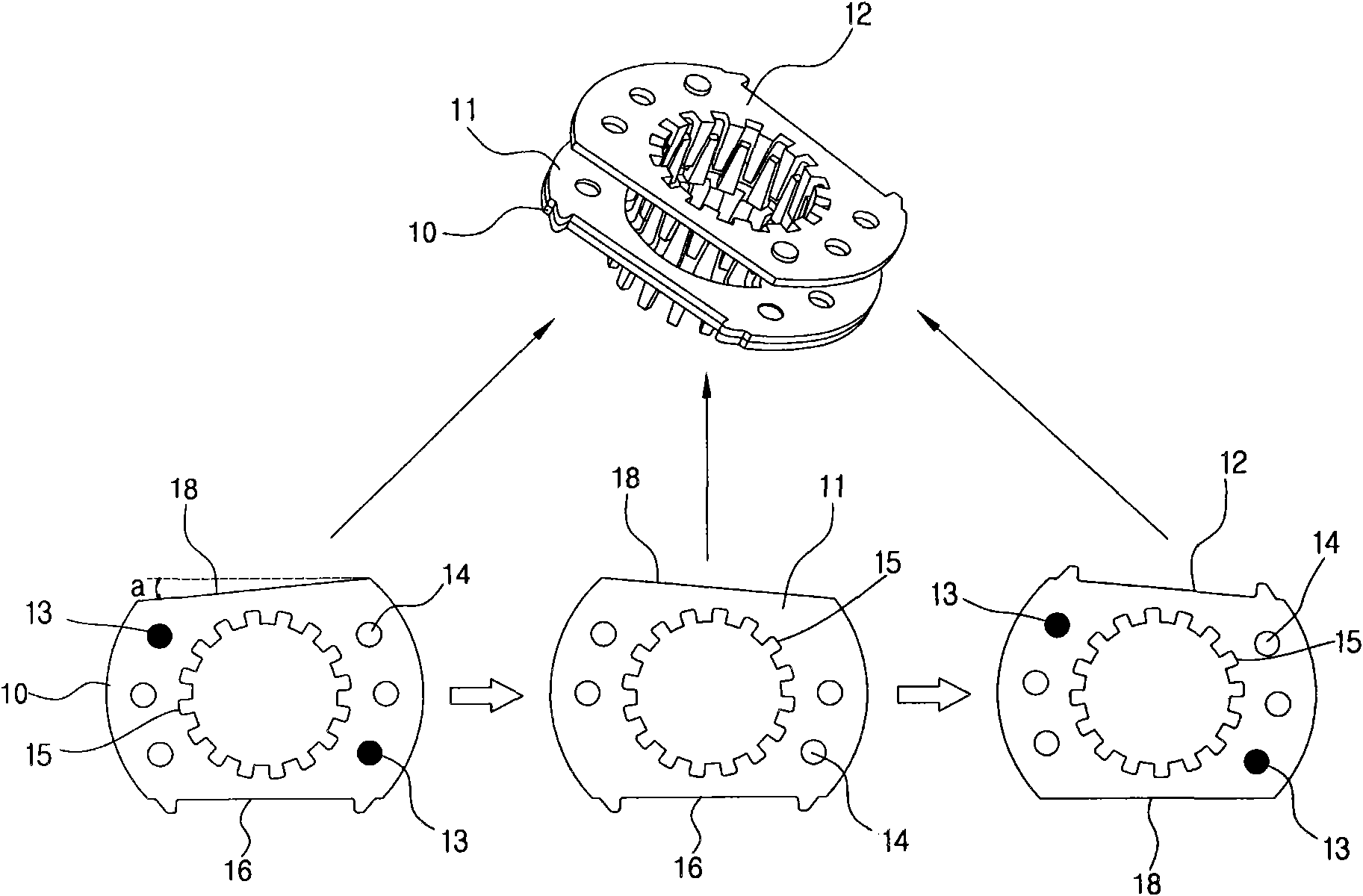 Yoke structure of stepping motor