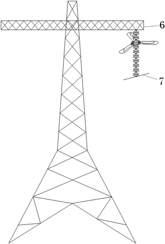 Suspension insulator string type wind-power full-automatic sweeper for power transmission lines