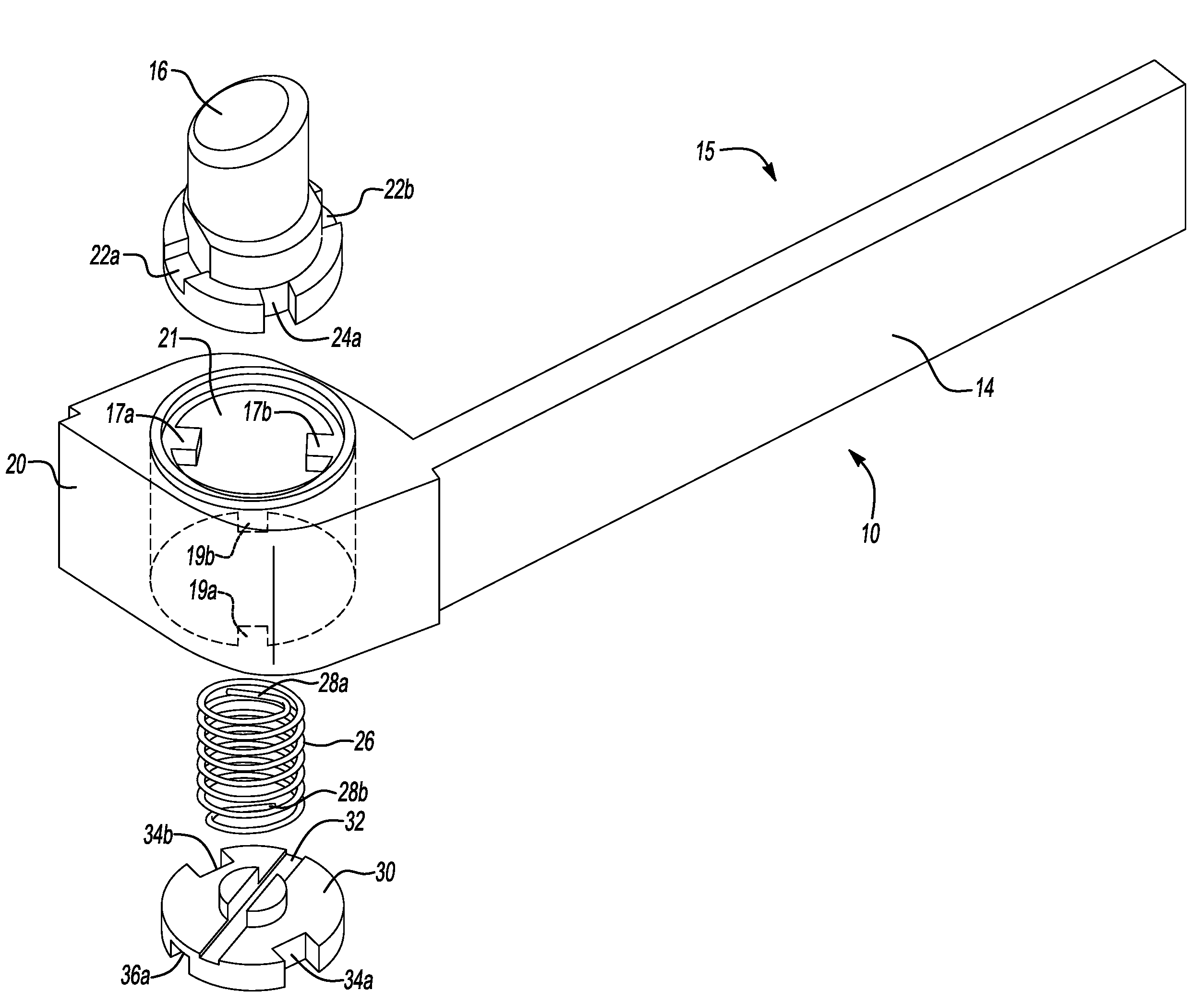 Rotation mechanism for key blade