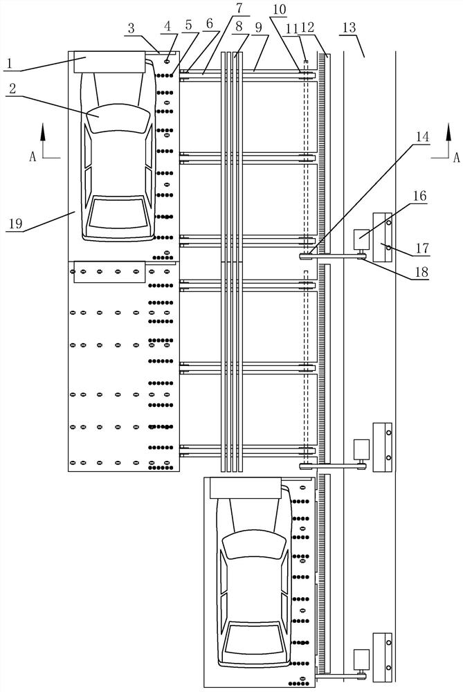 Lateral auxiliary parking device and parking method thereof