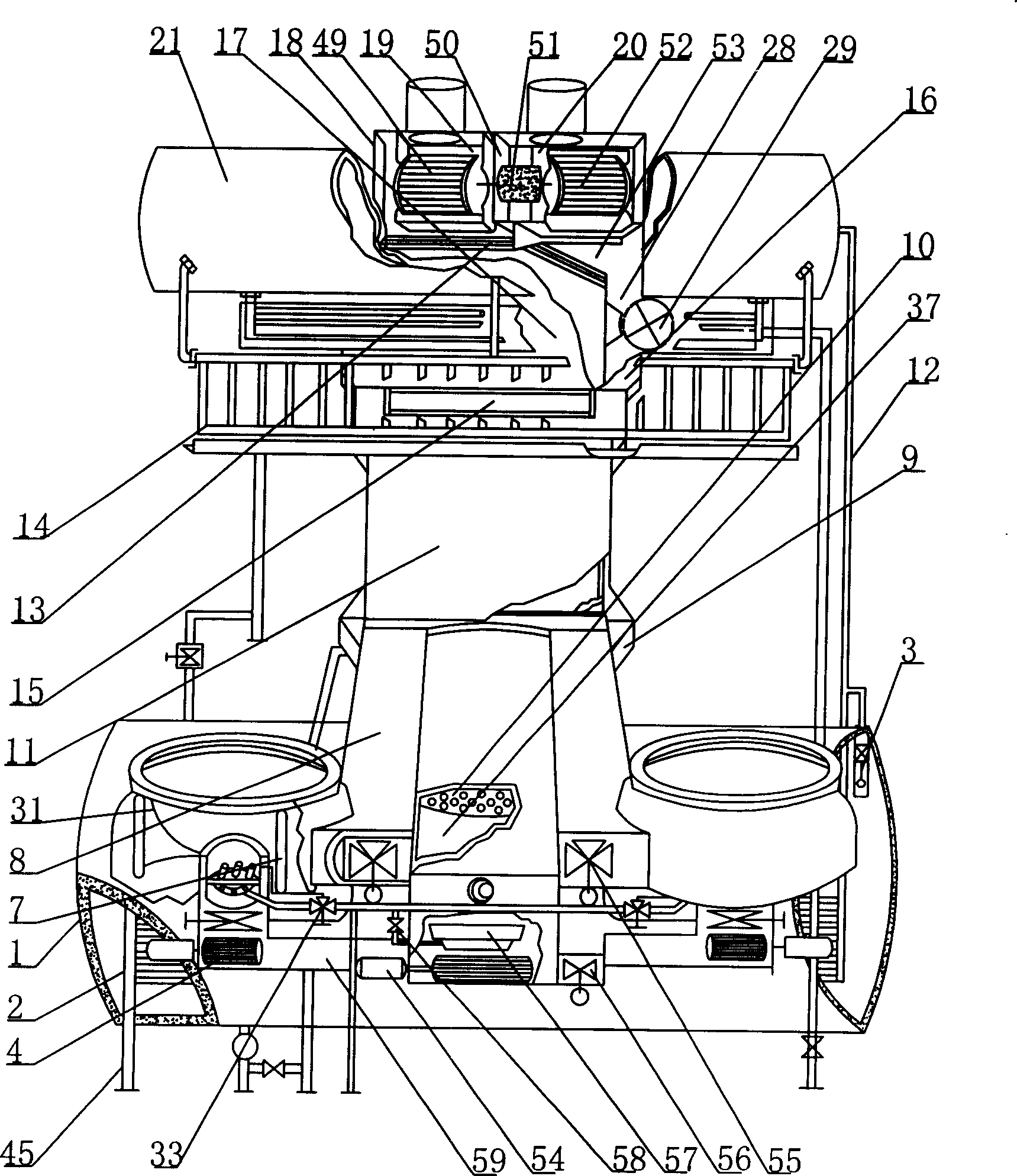 Combined heat storage and heating stove and its operating method
