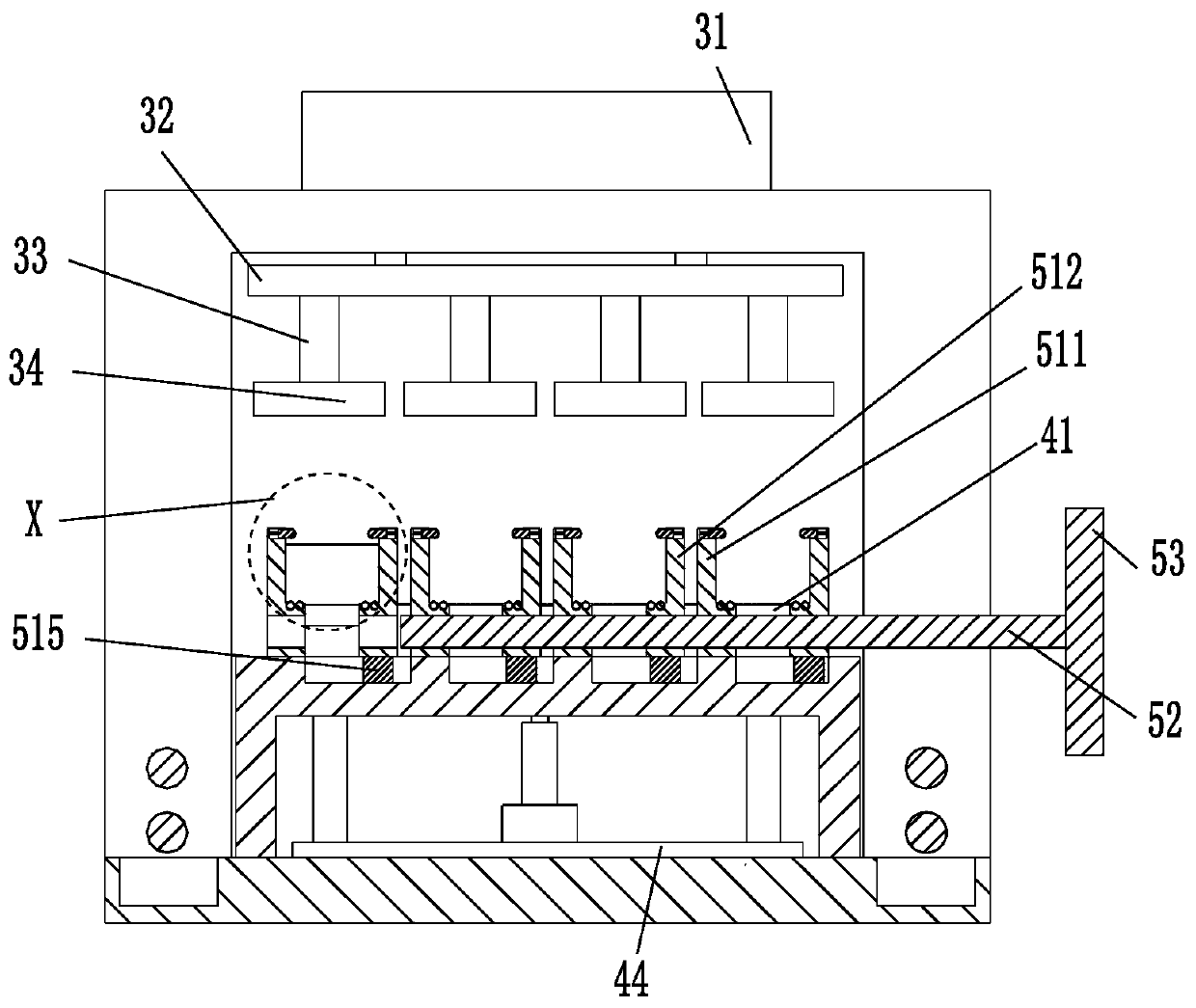 Fixing fixture for synchronous cutting of multiple rectangular steel pipes