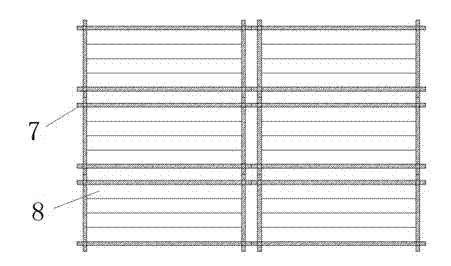 Assembly-type ecological net face geogrid pulling-opposite-type supporting structure