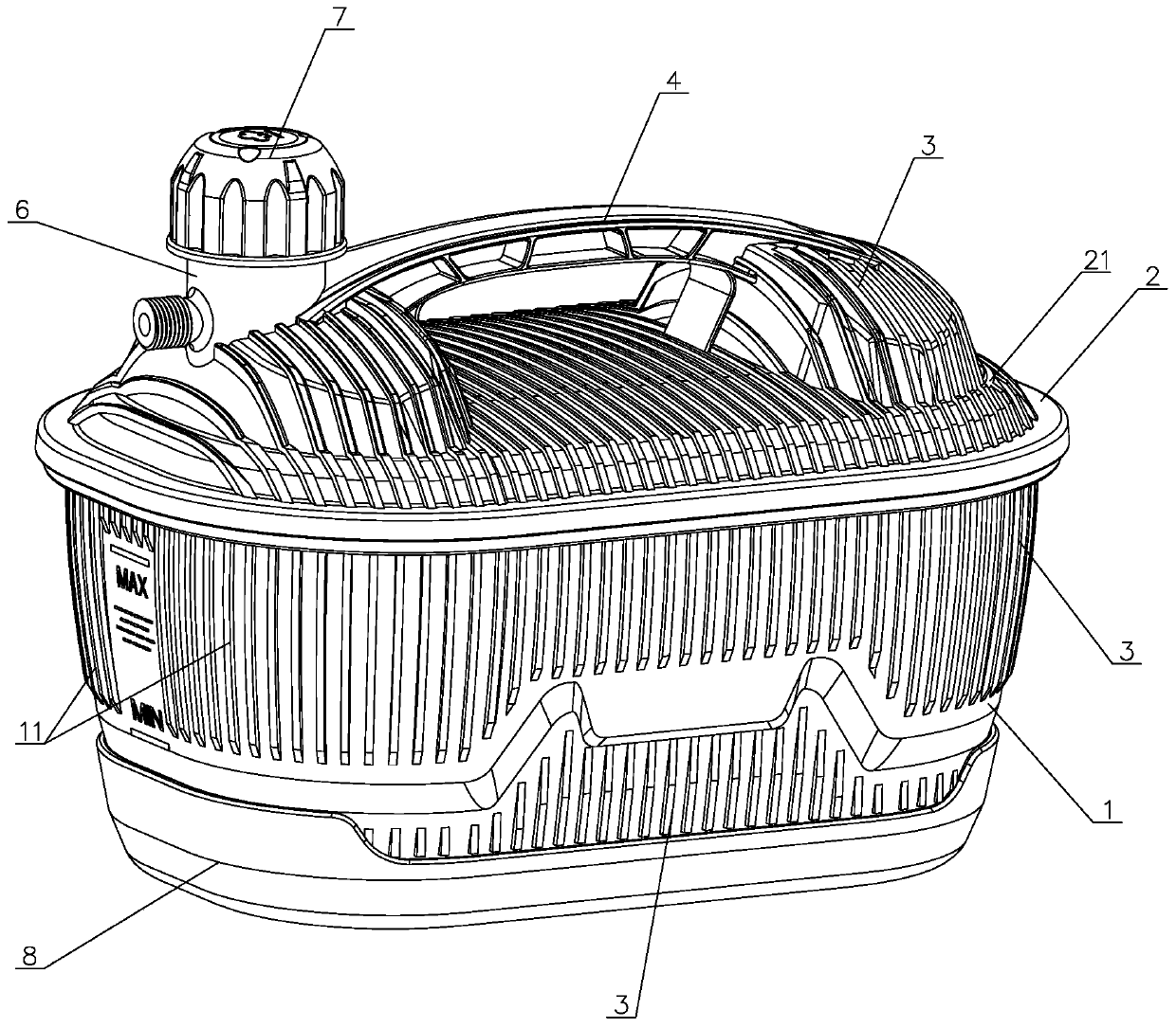 Anti-scalding liquid heating container