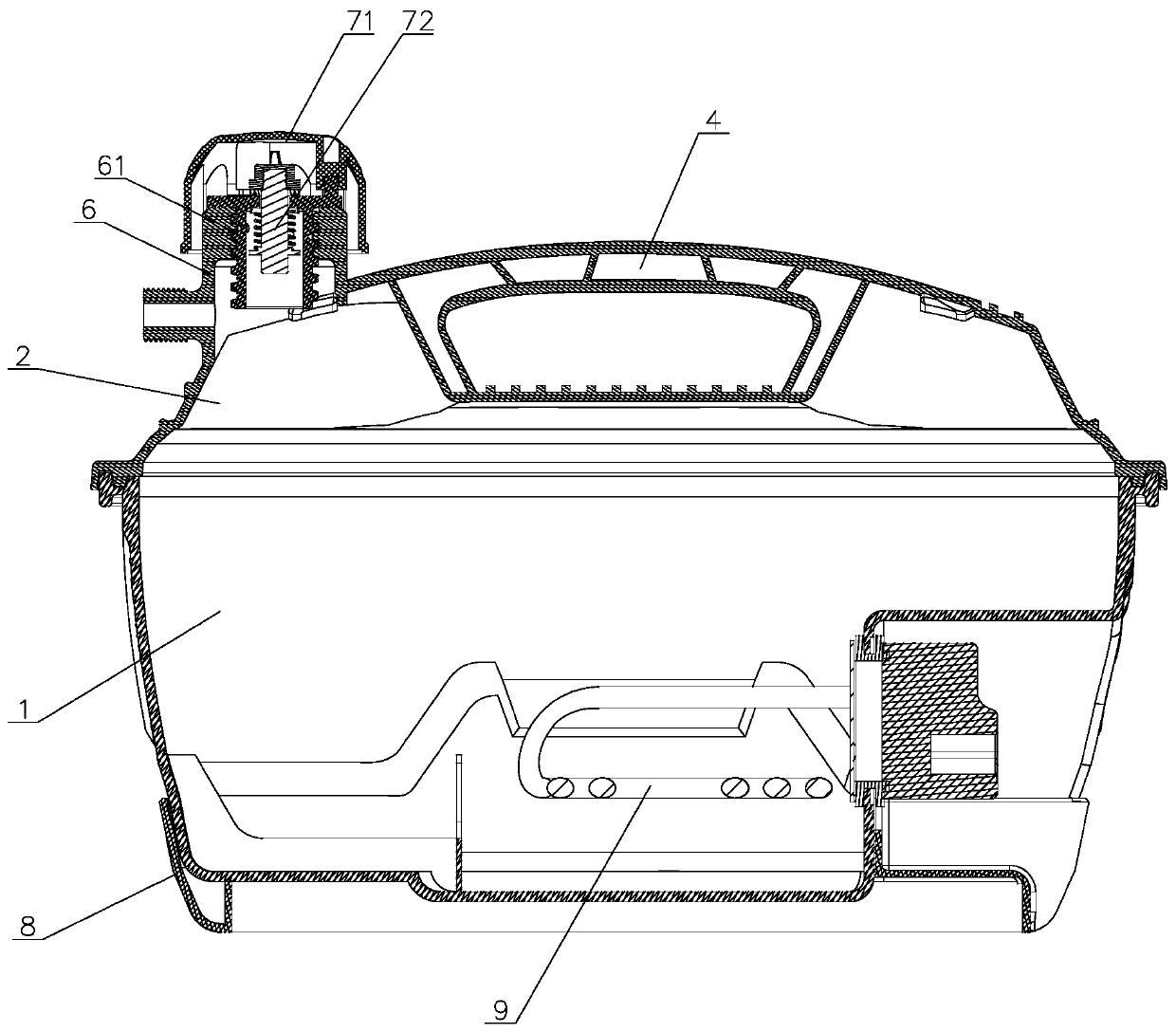 Anti-scalding liquid heating container