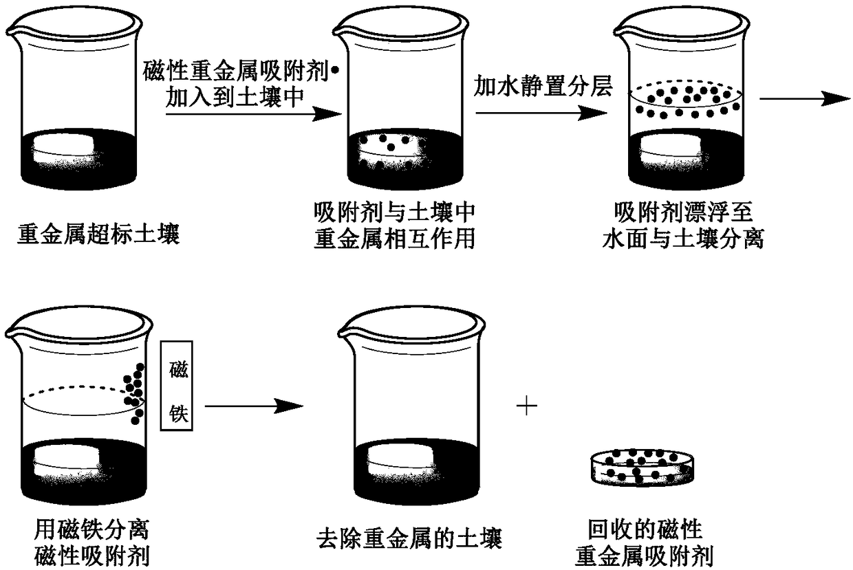 A kind of soil heavy metal adsorbent and preparation method thereof