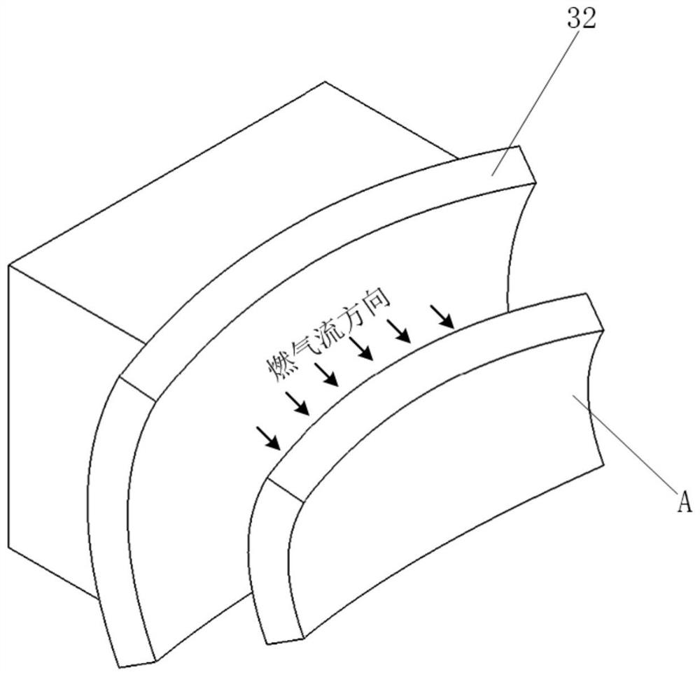 Metal fiber surface combustion structure thermal test method and device