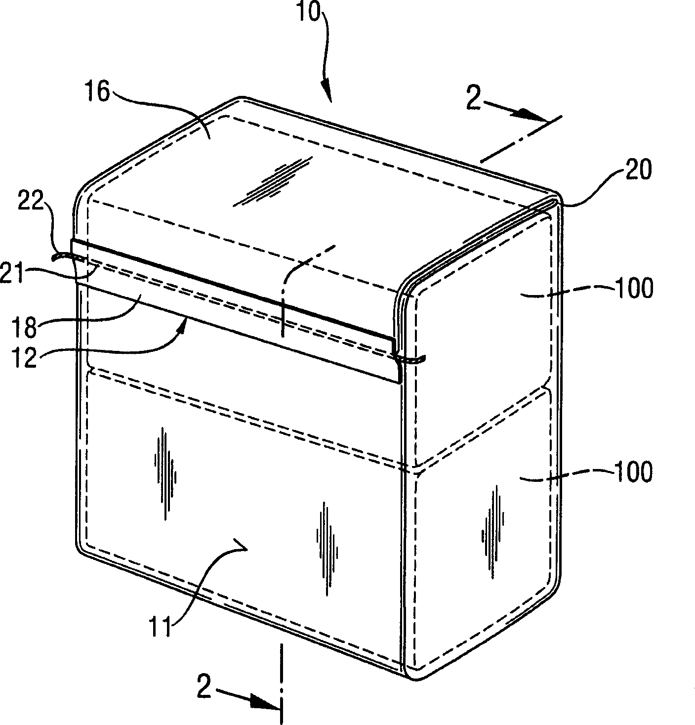 Package for compressible products and method for making the package