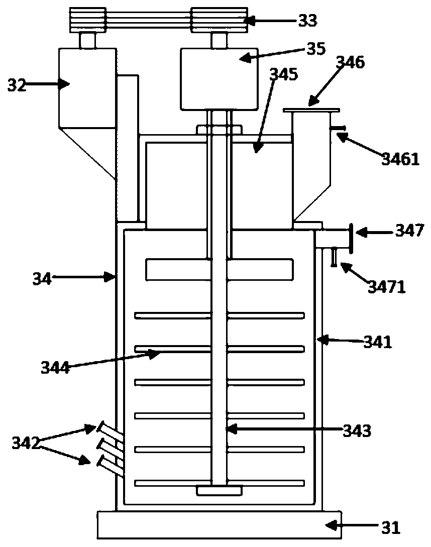 Waste residue grinding, leaching, detoxifying and degassing integrated treatment system and treatment method thereof