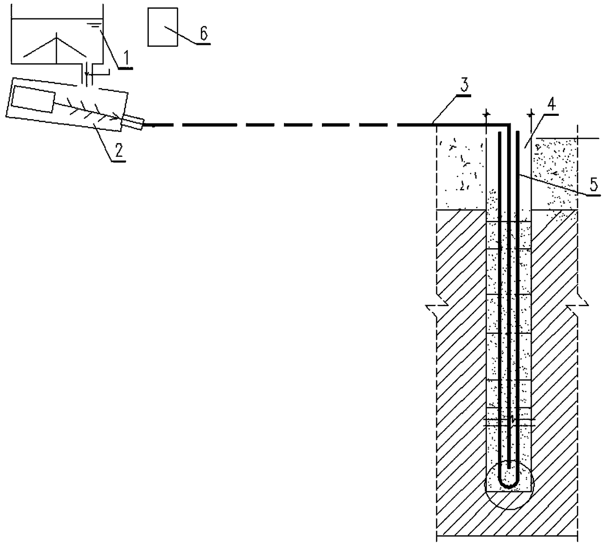 Ground source well backfilling system and ground source well backfilling method