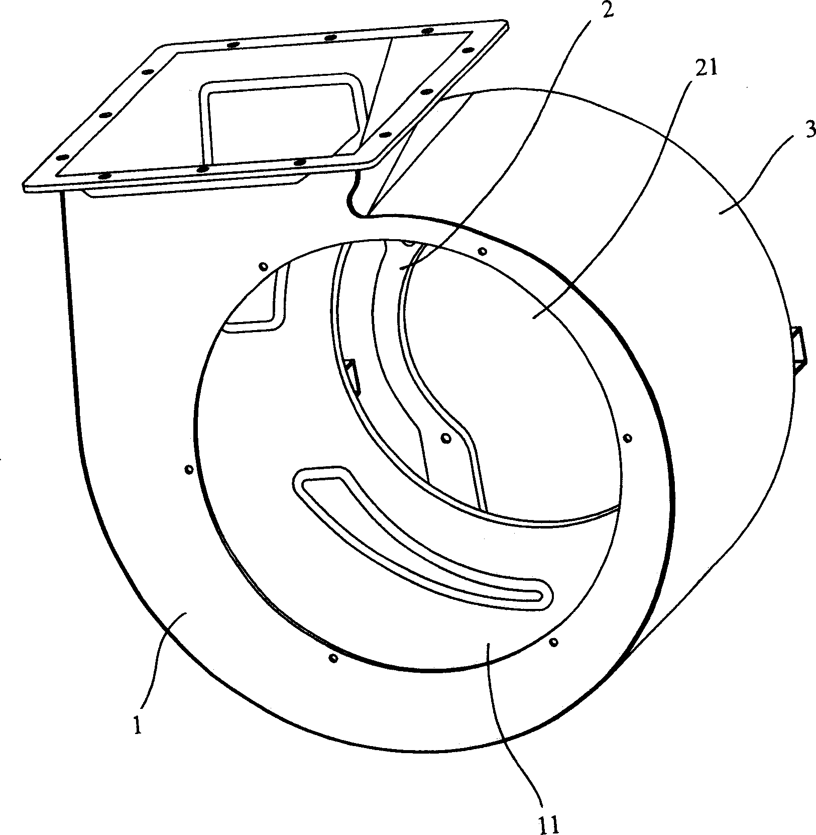 Fan volute structure with air inlets on double sides for European-style smoke exhaust ventilator