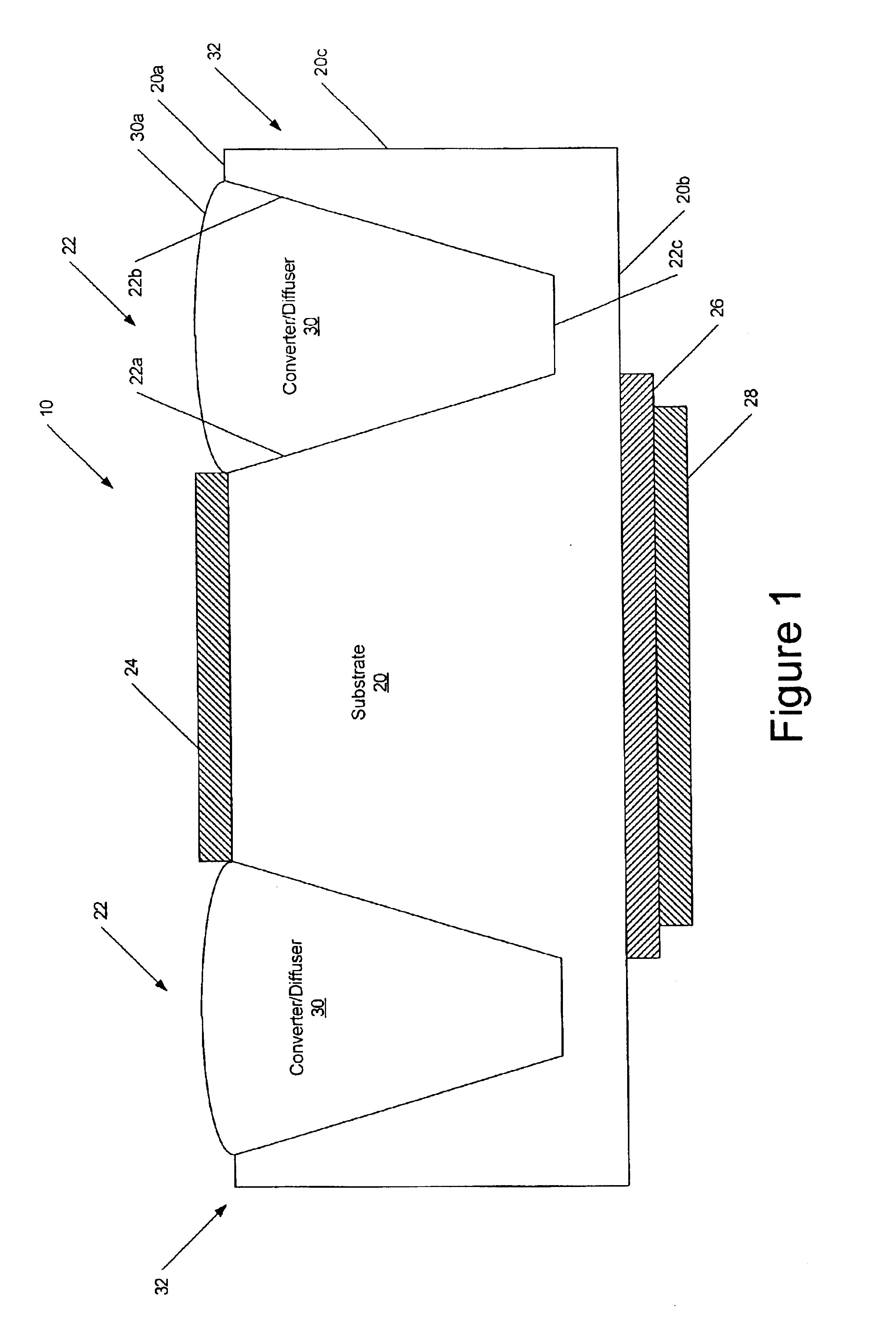 Light emitting devices for light conversion and methods and semiconductor chips for fabricating the same