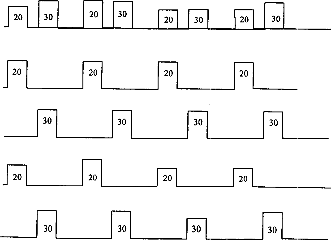Biological chip time division complex multiple fluorescent simultaneously detecting method and device