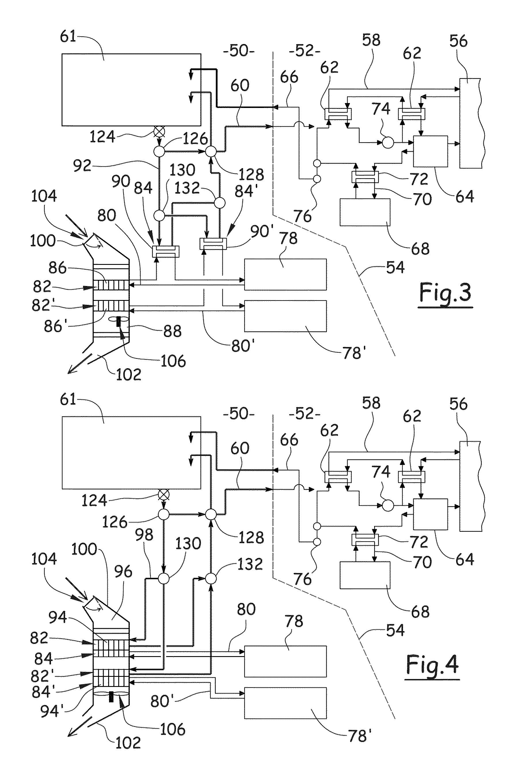 System for managing the heat fluxes of an aircraft