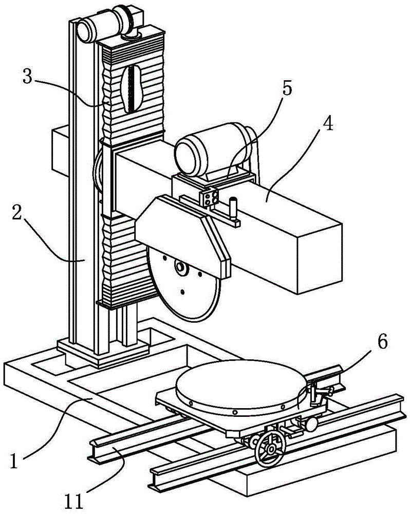 Inclined feed cutting machine