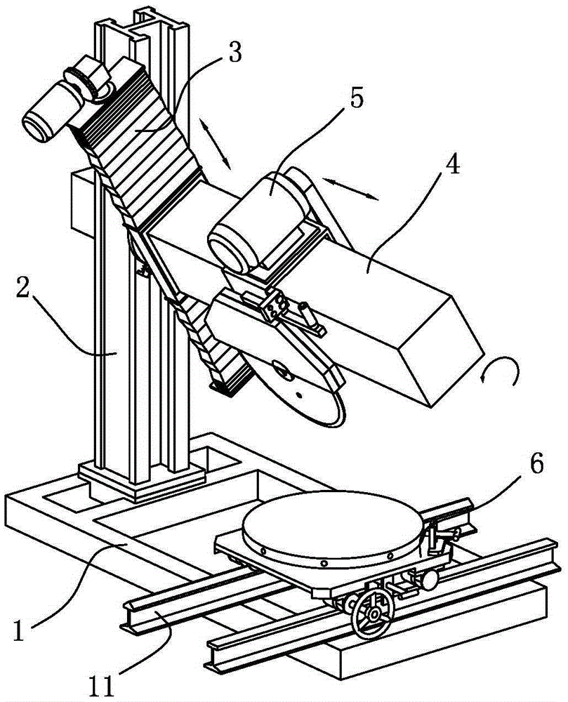 Inclined feed cutting machine