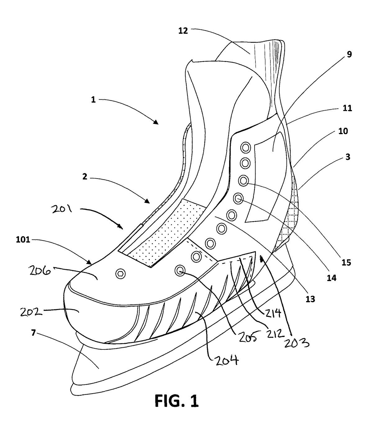 Skate boot with monocoque body