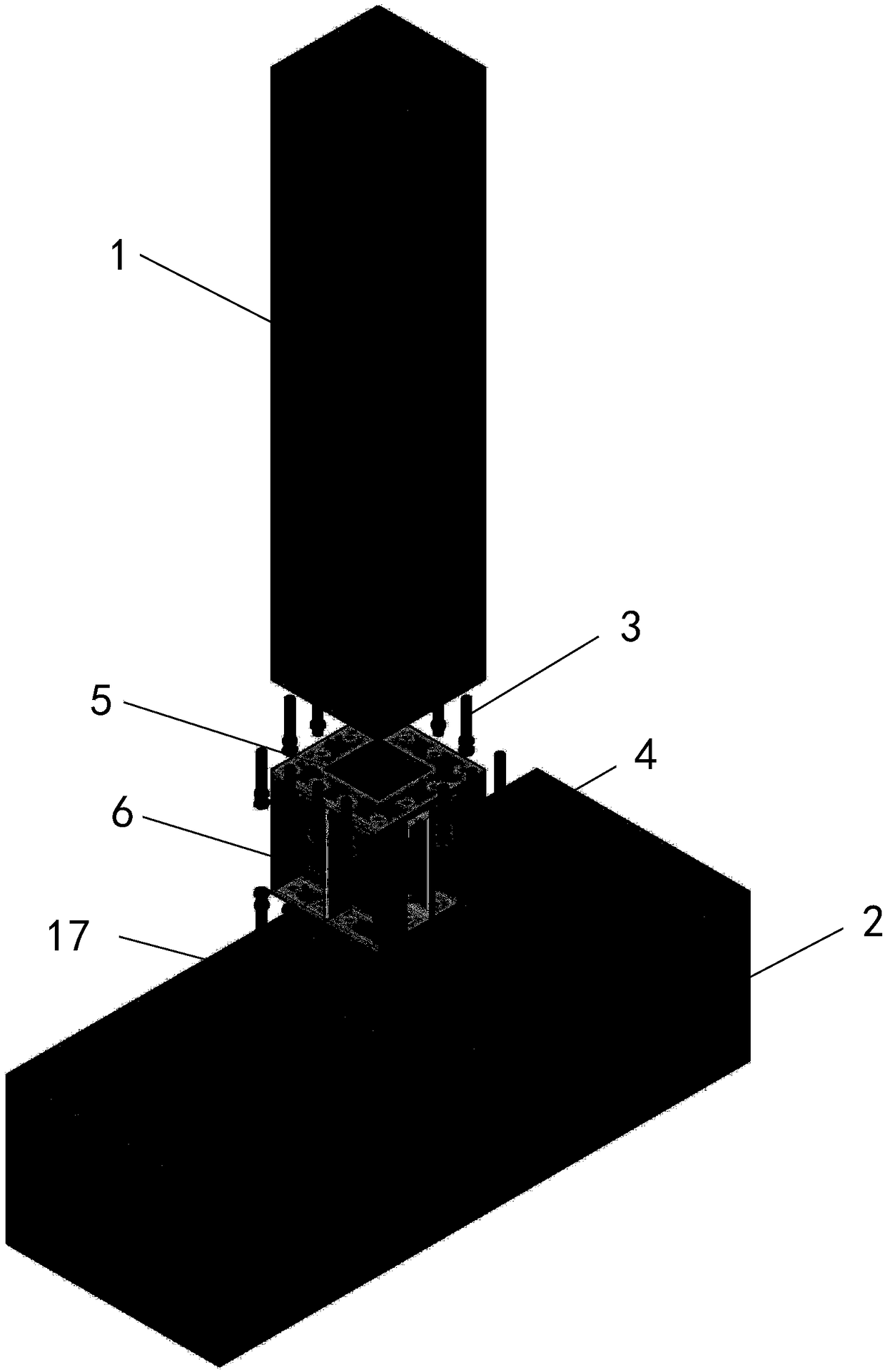 Detachable assembly type column and foundation ductile joint connection mode