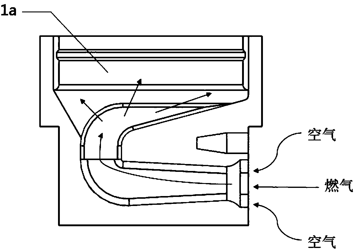 Rich-lean gas burner and mounting method thereof