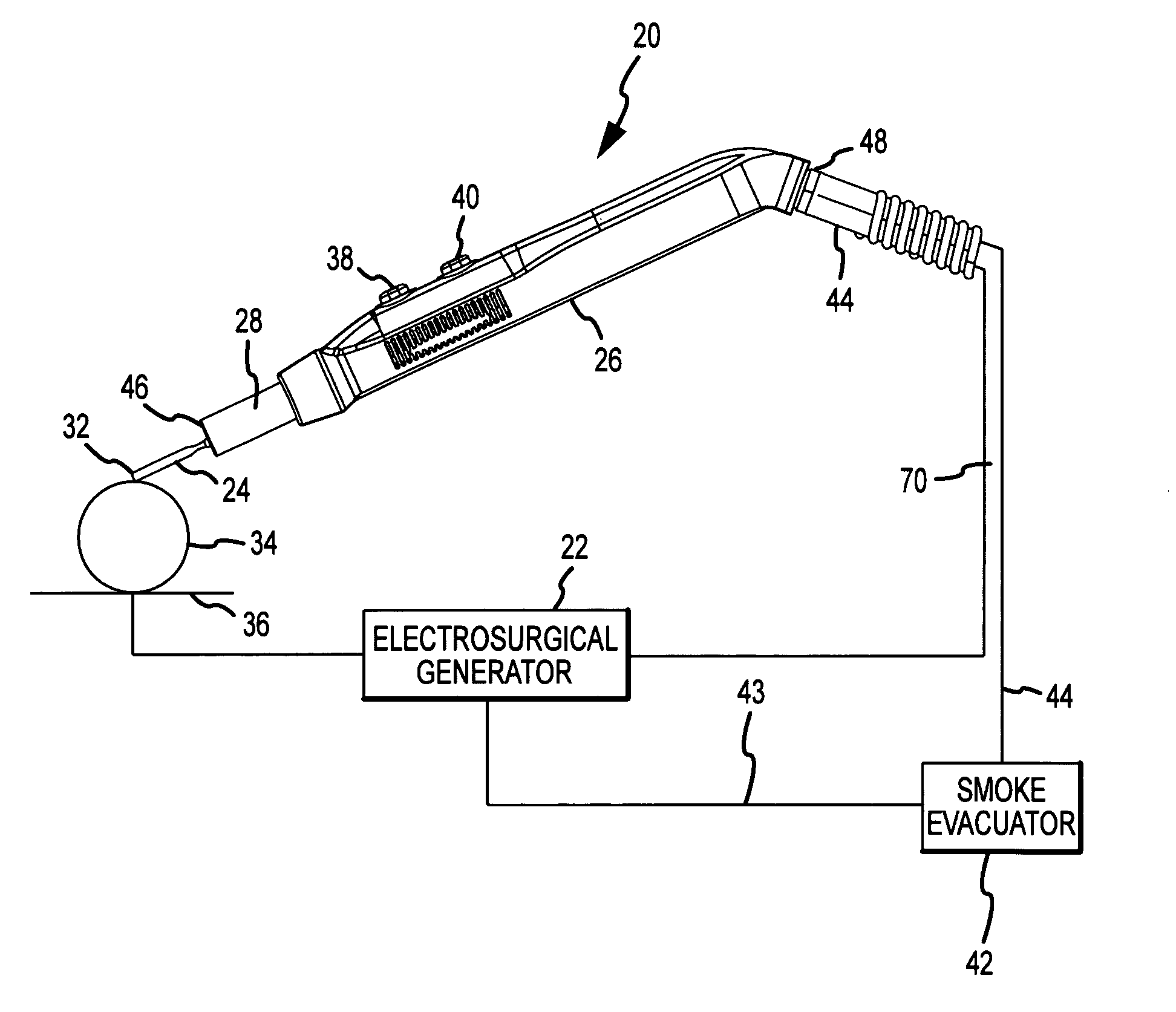 Integrated smoke evacuation electrosurgical pencil and method