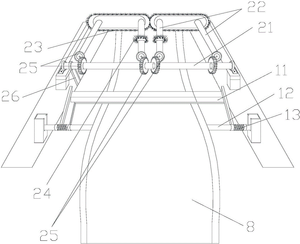 Turned edge removing, ironing and setting machine for large scarf