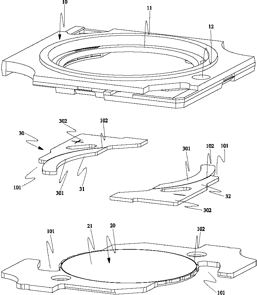 LED supporting frame, manufacturing method of LED supporting frame and double-material belt LED supporting frame module